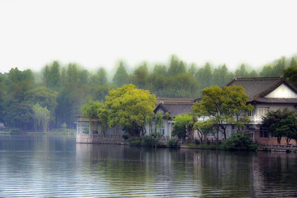 设计装饰水墨西湖免抠