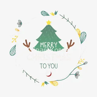 鹿角圣诞树图片素材免抠
