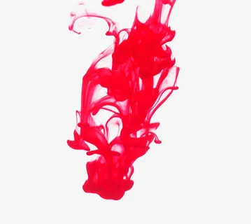 红色水中扩散墨团免抠