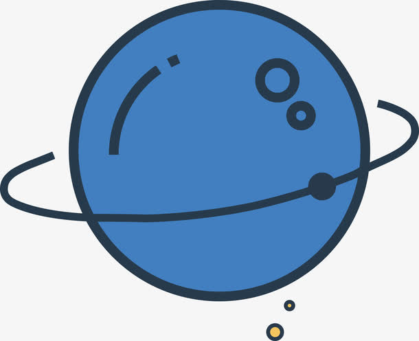 简洁风蓝色星球轨道eps免抠