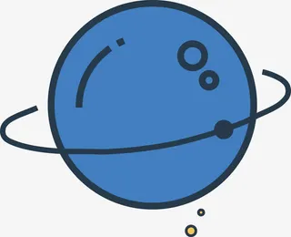 简洁风蓝色星球轨道eps免抠