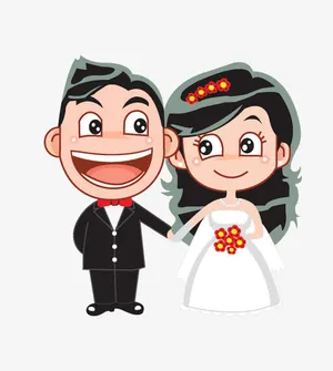 卡通新郎新娘免抠