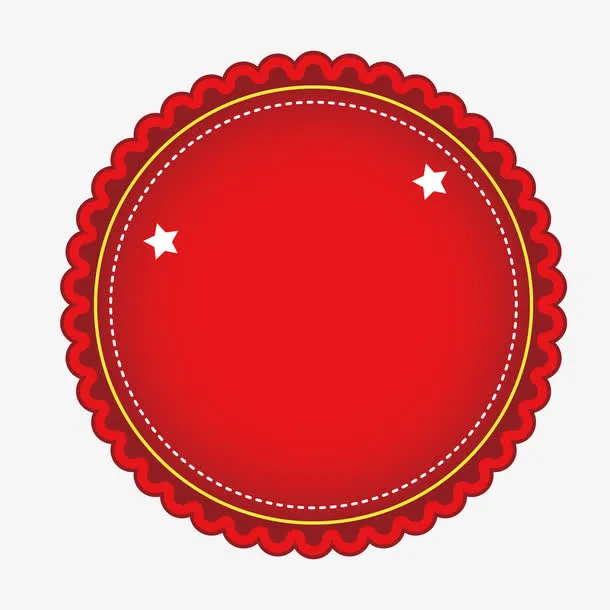 红色圆形标签免抠