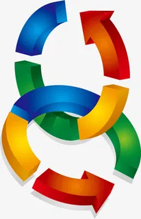 矢量扣在一起的箭头免抠