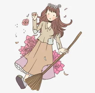 带花环的乞丐女孩免抠