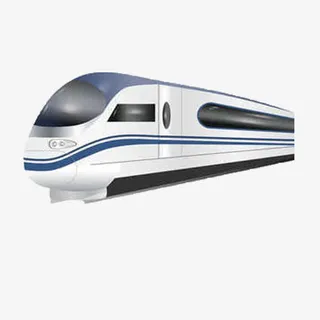 蓝白色高铁免抠