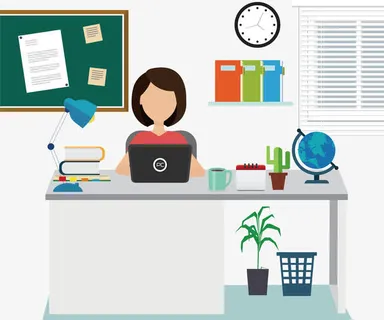 矢量整洁办公环境免抠