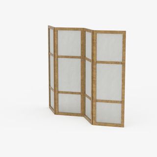 棕色边框日式屏风免抠