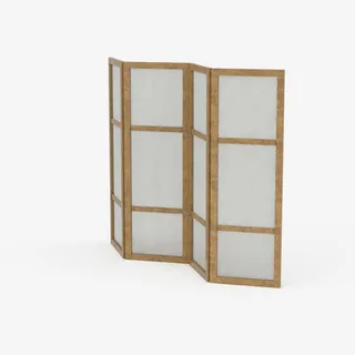 棕色边框日式屏风免抠