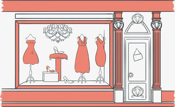 红色衣橱矢量图免抠