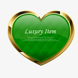 绿色软包质感金色边框免抠