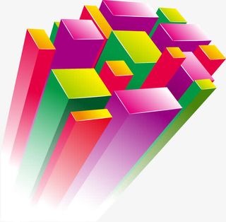 炫彩正方体免抠