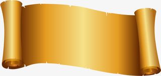 金色复古卷轴纸张免抠