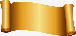 金色复古卷轴纸张免抠