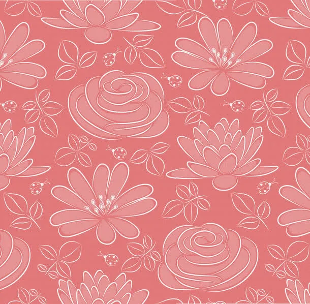 盛开的莲花底纹免抠