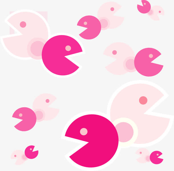 矢量卡通鱼花纹免抠