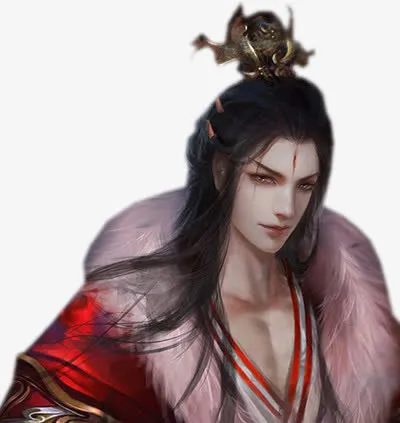 皮毛男子黑发古风立绘免抠