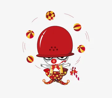 卡通红色小丑免抠