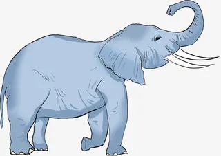 大象可爱元素免抠