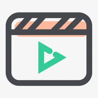 灰色圆角电影点击元素免抠