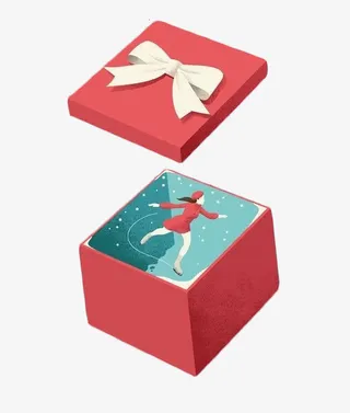 卡通雪地盒子免抠