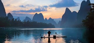 桂林黄昏山水风景海报banner高清