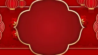 红色底纹边框背景图灯笼装饰元素图高清