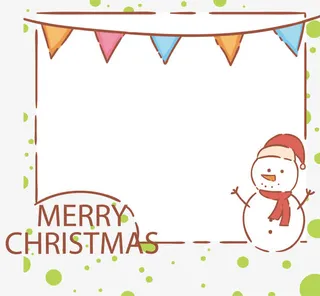 矢量图雪人边框装饰免抠
