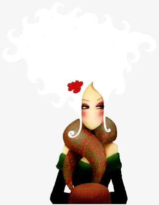 西方女孩图片手绘免抠