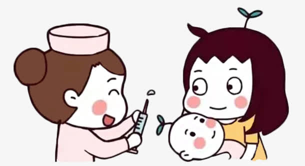宝宝预防接种卡通插图免抠