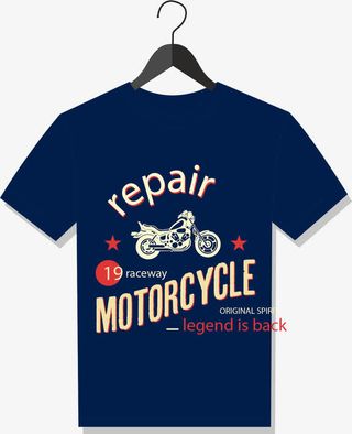 时尚蓝色T恤设计矢量素材免抠