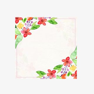 清新手绘水彩花边框矢量素材免抠