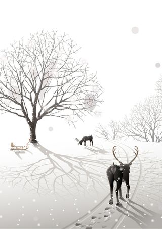 二十四节气灰色简约大寒海报高清