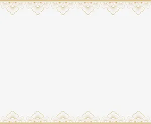 金色花纹边框免抠