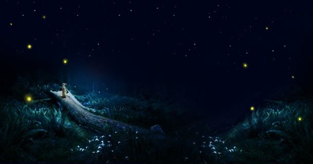 梦幻夜空七夕背景免抠