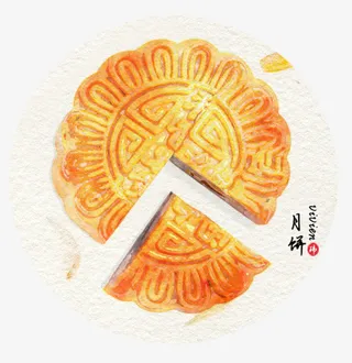 中秋节的手绘月饼免抠