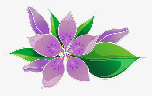 紫花卡通png免抠