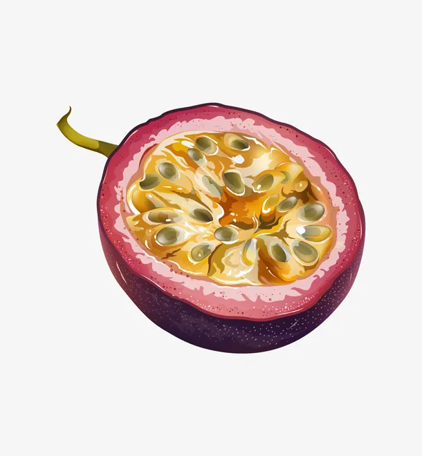 水彩美味可口百香果免抠手绘/卡通卡通元素