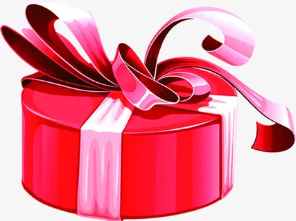 粉红色手绘圆形礼盒免抠