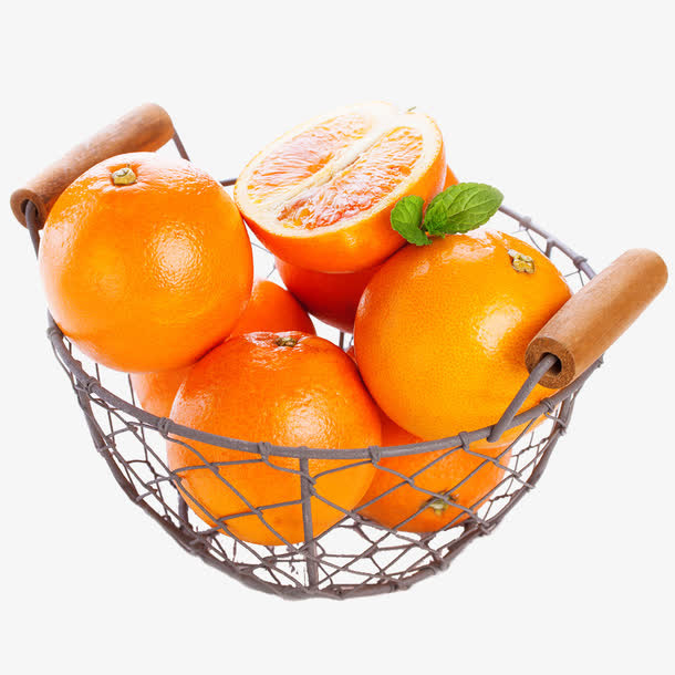 一篮子橙子免抠