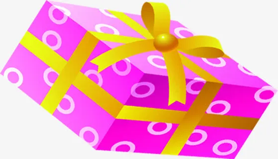 手绘粉色纹理礼盒免抠