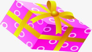 手绘粉色纹理礼盒免抠