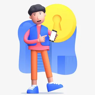 C4D人物手机锁免抠