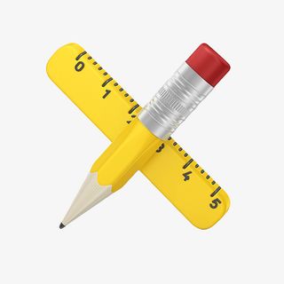 黄色手绘测绘工具免抠