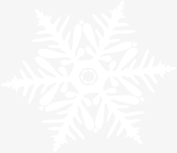 白色简约雪花片免抠