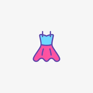 图标 红蓝图标 服装图标 连衣裙icon免抠