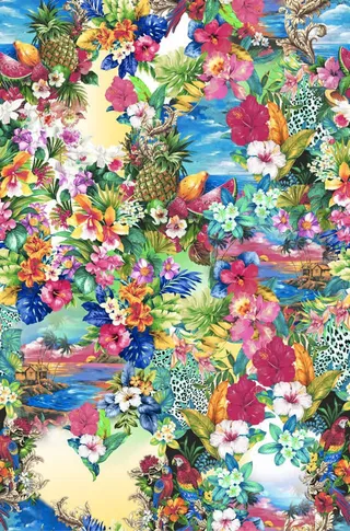 手绘彩色花朵海面免抠