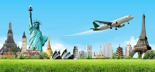 创意地球与名胜古迹建筑高清图片高清