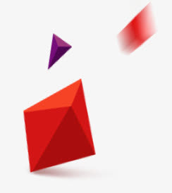 滑落凌块红色椎体免抠