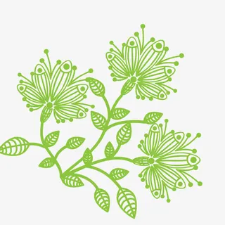 春季绿色花纹矢量图免抠